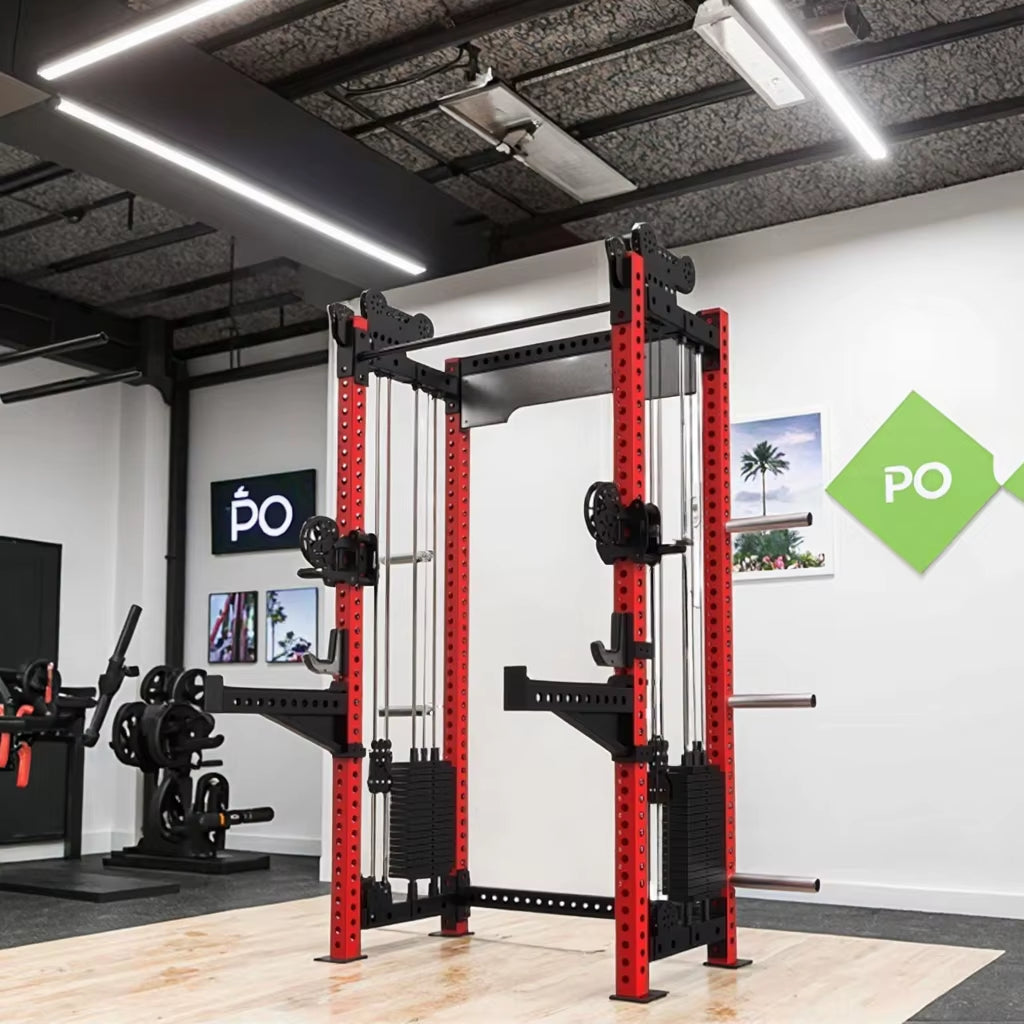 High and Low Row Machine Gym Equipment Comprehensive Training Cable Crossover Power Squat Rack Made of High Quality Steel 2