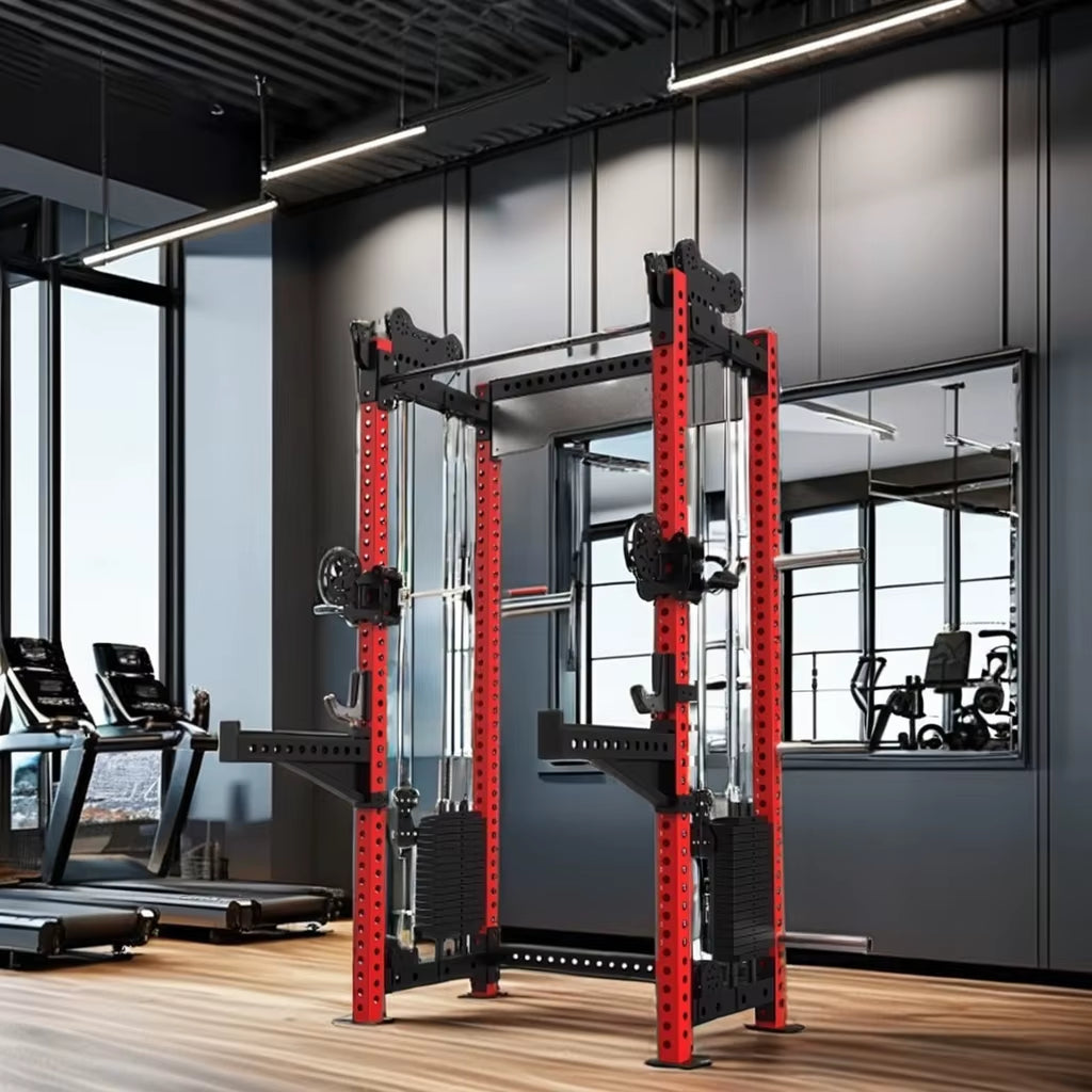 High and Low Row Machine Gym Equipment Comprehensive Training Cable Crossover Power Squat Rack Made of High Quality Steel 2