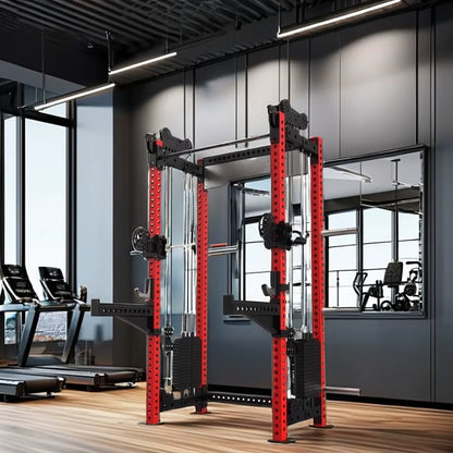 High and Low Row Machine Gym Equipment Comprehensive Training Cable Crossover Power Squat Rack Made of High Quality Steel 2