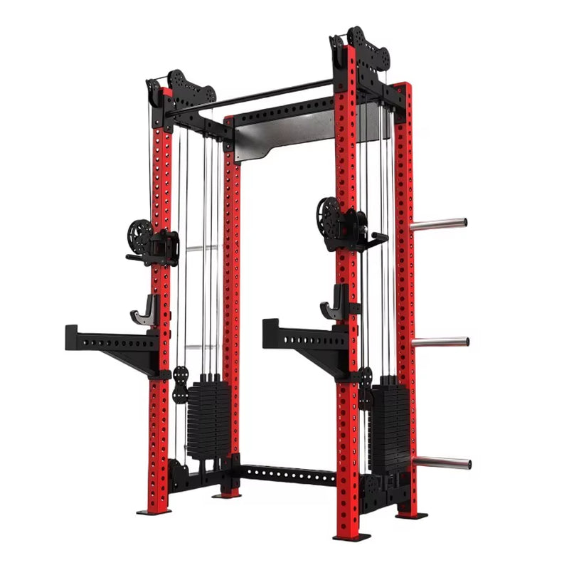 High and Low Row Machine Gym Equipment Comprehensive Training Cable Crossover Power Squat Rack Made of High Quality Steel 2