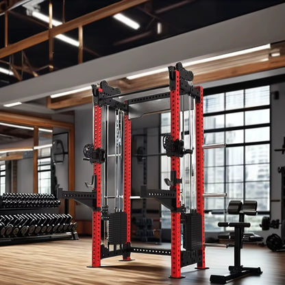 High and Low Row Machine Gym Equipment Comprehensive Training Cable Crossover Power Squat Rack Made of High Quality Steel 2